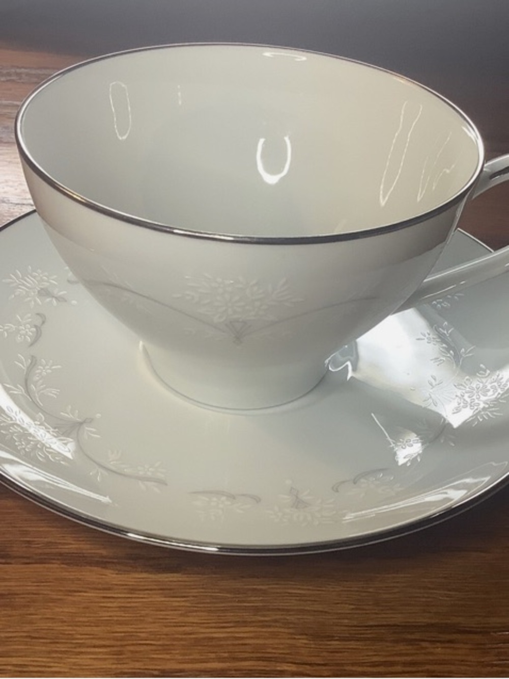 NORITAKE Whitebrook #6441 Tea Cup & Saucer Plate